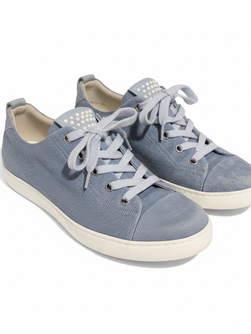 Paul Green Hadley Pearl Studded Suede Sneakers Blue US 7.5 / UK 5